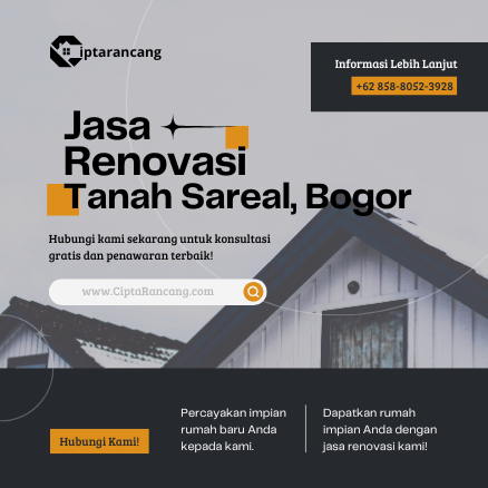 Booking Jasa Renovasi di Tanah Sareal, Bogor — Gratis Survey & Konsultasi